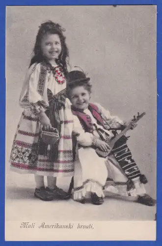 Alte Bildpostkarte Mali Amerikanski hrvati Kroatische Kinder in der Daispora