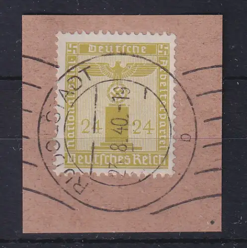 Dt. Reich 1938 Dienstmarke 24 Pfg Mi.-Nr. 152 O RUDOLSTADT auf Briefstück