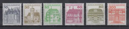Bund 1987 Burgen&Schlösser Letterset AII Satz 6 Werte ** 