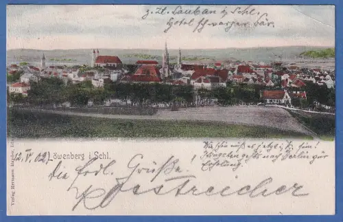 Alte AK Löwenberg in Schlesie,  heute Lwówek Śląski (Polen) mit BP-O gel. 1902