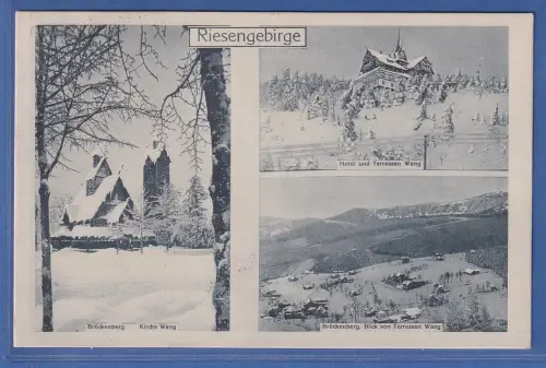 Alte AK Riesengebirge Brückenberg 3 Ansichten, gelaufen 1923