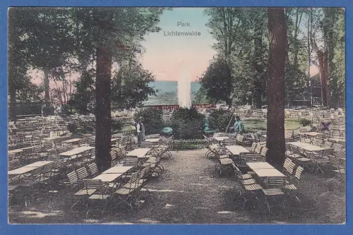 Alte AK Sachsen Park Lichtenwalde gelaufen 1914