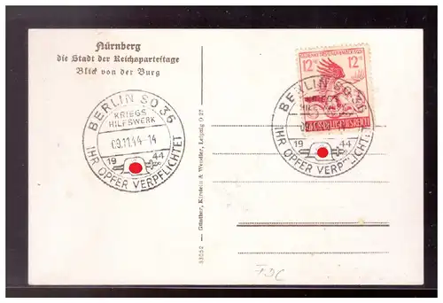 Deutsches Reich Nur Hauptgebiet 1944 Nr MNR 906 FDC Ersttagssonderstempel Ansichtskarte 022651