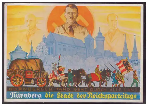 [Propagandapostkarte] Propagandakarte Nürnberg die Stadt der Reichsparteitage, gelaufen Nürnberg am 10.9.1934. 