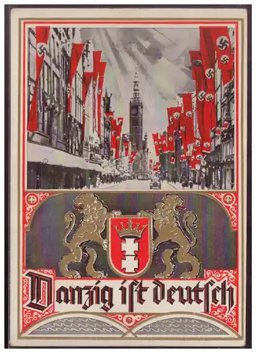 [Propagandapostkarte] Propagandakarte, Danzig ist Deutsch, blanco gestempelt Danzig am 19.9.1939. 