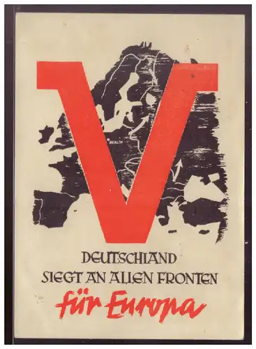[Propagandapostkarte] Propagandakarte, Deutschland siegt an allen Fronten, blanco gestempelt Engel SB 58b. 