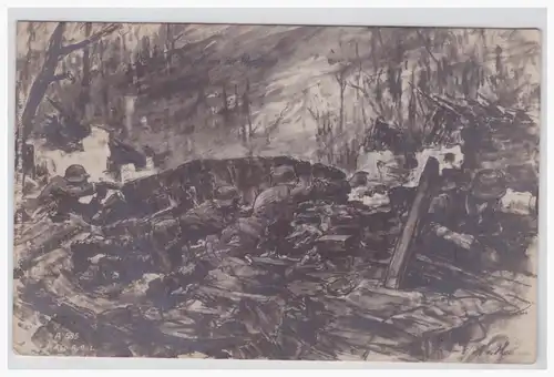 [Propagandapostkarte] Dt- Reich (001019) WK I Postkarte gelaufen mit Feldpost am 25.5.1918, Landwehr- Infanterie Regiment