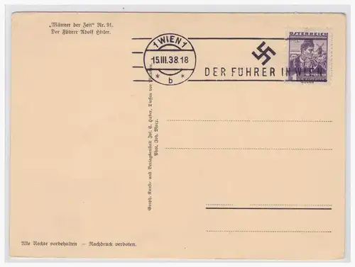 [Propagandapostkarte] Männer der Zeit Nr. 91, Der Führer Adolf Hitler. 