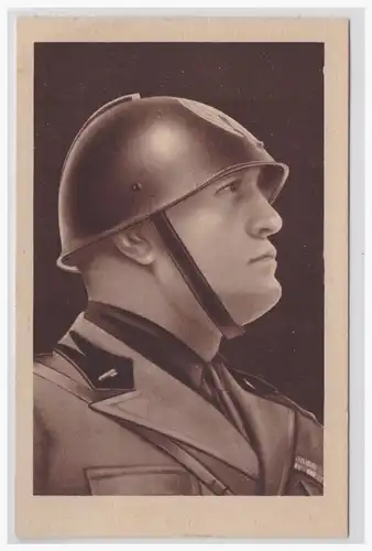 [Propagandapostkarte] Dt- Reich (001052) Propagandakarte Benito Mussolini, ungebraucht Rückseitig beschriftet