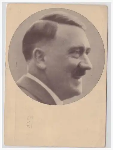 [Propagandapostkarte] Männer der Zeit Nr 91, Adolf Hitler,blanco gestempelt Der Führer in Wien vom 15.3.38. 