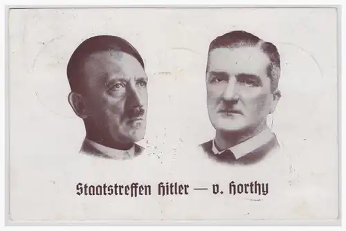 [Propagandapostkarte] Hitler & Horthy, 5 versch. SST. 