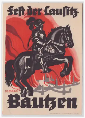 [Propagandapostkarte] Fest der Lausitz, Bauzen 1935, ungebraucht, blanco gestempelt Garmisch- Patenkirchen. 