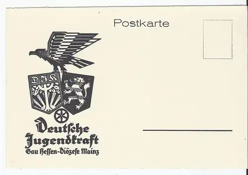 [Propagandapostkarte] Dt.- Reich (001318) Propagandapostkarte Deutsche Jugendkraft, Gau Hessen- Diözese Mainz, ungebraucht. 