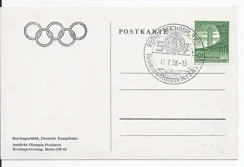 [Echtfotokarte schwarz/weiß] Reichssportfeld, Olympia Postkarte. 