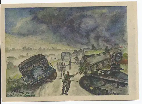 [Propagandapostkarte] Dt.- Reich (001340) Propagandakarte Feldpostkarte, nach Zeichnung des Obergefreiter H. Karl, ungebraucht. 