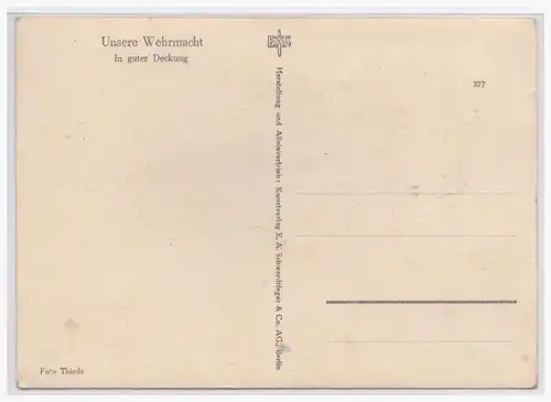 [Propagandapostkarte] Dt.- Reich (001372) Propagandakarte Unsere Wehrmacht, In guter Deckung, ungebraucht. 