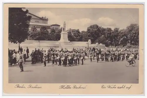[Propagandapostkarte] Dt.- Reich (001385) Propagandakarte Berlin, Mollthe Denkmal, Die Wache zieht auf, gelaufen Berlin 1937 mit Werbestempel. 