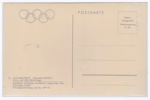 [Werbepostkarte] Dt.- Reich (001393) Propagandakarte Olympiade 1936 Berlin, Olympia Stadion mit Blick auf die Führerloge, ungebraucht. 