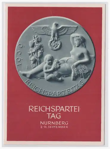 [Propagandapostkarte] DT- Reich (001415) Propaganda Ganzsache, Reichtstag Nürnberg 2.- 11.September 1939, ungebraucht. 