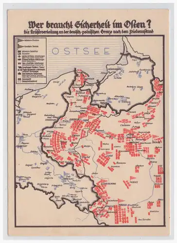 [Propagandapostkarte] DT- Reich (001464) Propagandakarte "Wer braucht Sicherheit Durch Landesbefestigung?, ungebraucht". 