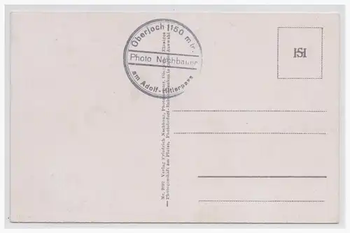 [Propagandapostkarte] DT-Reich (001479) Propagandakarte Oberjoch "Adolf Hitlerpaß 105 Kurven" ungebraucht. 