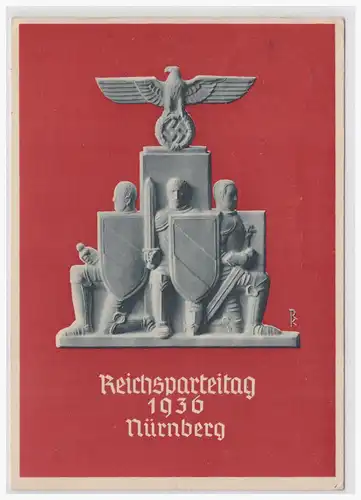 [Propagandapostkarte] DT- Reich (001485) Propagandakarte "Reichsparteitag der NSDAP, Nürnberg 1936", gelafen Nürnberg. 