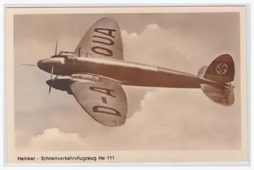 [Propagandapostkarte] Dt- Reich (001501) Propagandakarte Heinkel - Schnellflugzeug He 111, ungebraucht. 