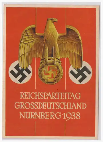 [Propagandapostkarte] DT- Reich (001508) Propagandakarte Reichsparteitag Grossdeutschland Nürnberg 1938, ungebraucht. 