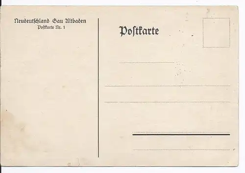 [Propagandapostkarte] Dt- Reich (001568) Propagandakarte Neudeuschland Gau- Baden Karte 1, ungebraucht. 