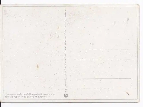 [Propagandapostkarte] DT- Reich (001590) Propagandakarte Radfahrkompanie Reichenbach, Portugisische Serie, ungebraucht. 