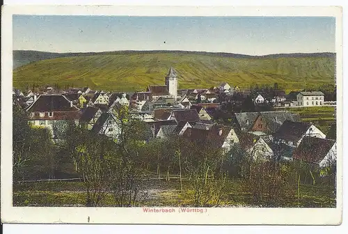 [Ansichtskarte] AK Winterbach (001772) Dorfansicht, gelaufen am 1.7.1932. 