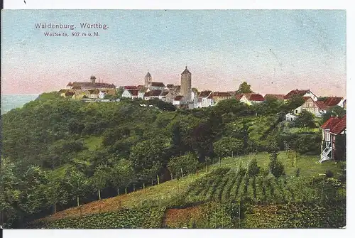 [Ansichtskarte] AK Waldenburg (001781) Westseite vom Sommerfest am 24.5.1914, vom Bund der Landwirt, ungebraucht. 