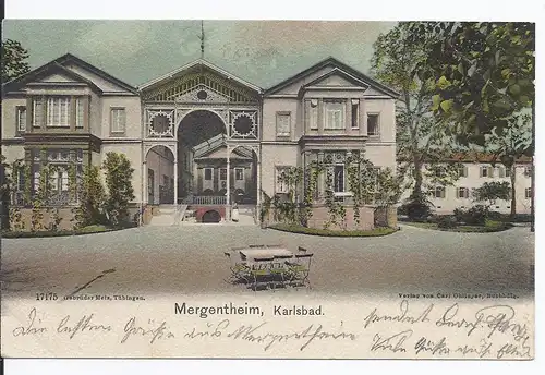 [Ansichtskarte] AK Bad Mergentheim (001783) Karlsbad, gelaufen nach Ellwangen am 21.1.1904. 