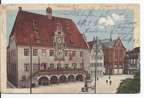 [Ansichtskarte] AK Heilbronn (001788) Rathaus, gelaufen am mit Feldpost am 12.11.1914. 