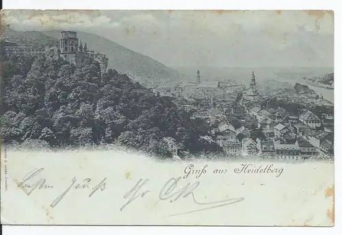 [Ansichtskarte] AK Heidelberg (001800) Gruss aus Heidelberg, gelaufen am 13.7.1897. 