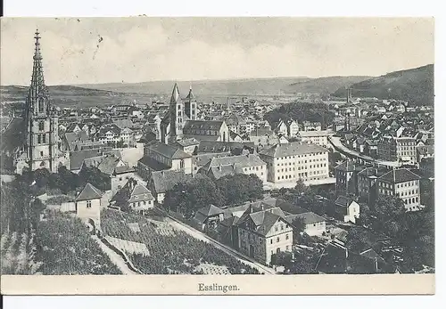[Ansichtskarte] AK Esslingen (001802) Gesamtansicht, gelaufen Stuttgart 12.6.1906. 