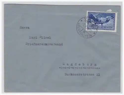 Liechtenstein (001844) Brief mit MNR 132, gelaufen am 5.10.1936 aus Vaduz nach Magdeburg , Rückseite ANK