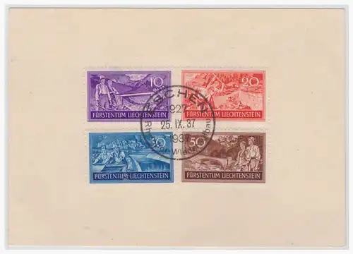 Liechtenstein (001851) Karte mit MNR 152/ 55 gestempelt Eschen am 25.9.1937