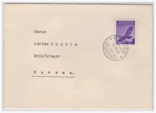 Liechtenstein (001857) Brief mit MNR 144, gelaufen Eschen am 14.3.1940 nach Mauren