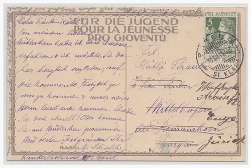 Schweiz (001858) AK Basel für die Jugend, gelaufen Basel am 18.12.1913