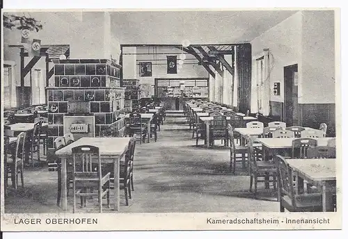 [Ansichtskarte] Dt- Reich (001920) Propagandakarte Lager Oberhofen Kameradschaftsheim Innenansicht gelaufen mit Feldpost am 15.3.1943. 