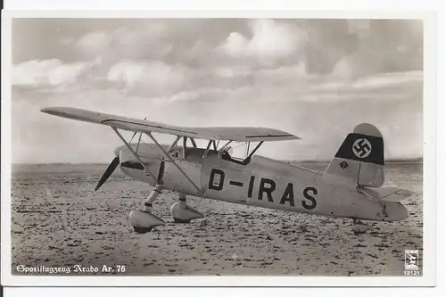 [Ansichtskarte] Dt.- Reich (001923) Propagandakarte Sportflugzeug Arado Ar 76, ungebraucht. 