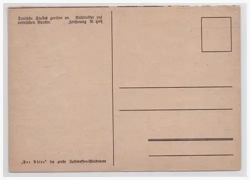 [Ansichtskarte] DT- Reich Propagandakarte (002024) Deutsche Stukas greifen an, entnommen aus "Der Adler", ungebraucht. 