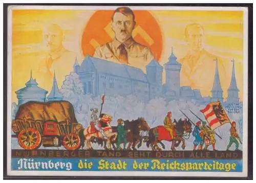 [Propagandapostkarte] Dt- Reich (W00005) Propagandakarte Reichsparteitag Nürnberg, gelaufen vom Reichsparteitag Nürnberg am 1934. 