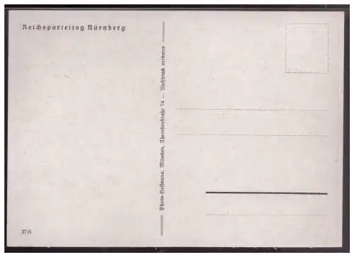 [Propagandapostkarte] Dt- Reich (W00027) Propagandakarte farbig, Reichsparteitag Nürnberg Hoffmannkarte 37/6, Reichsarbeitsdienst, ungebraucht. 