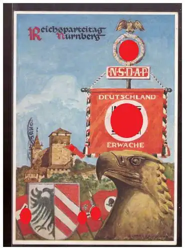 [Propagandapostkarte] Dt- Reich (W00099) Propagandakarte Reichsparteitag Nürnberg Hoffmannkarte 36/4 gelaufen Nürnberg am 10.9.1936. 