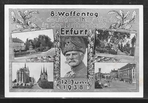 [Propagandapostkarte] Dt- Reich (W00115) Propagandakarte 8.Waffentag der deutschen Kavallerie in der Lutherstadt Erfurf 12.6.1938, ungebraucht. 