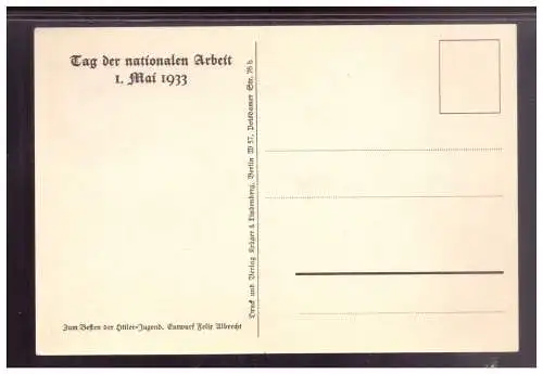 [Propagandapostkarte] Dt- Reich (w00141) Propagandakarte 1. Mai 1933, Tag der nationalen Arbeit, ungebraucht. 