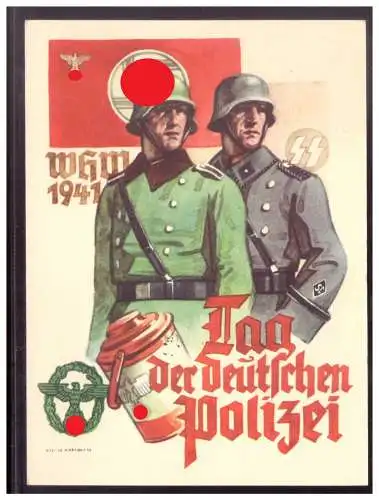 [Propagandapostkarte] Dt- Reich (W00166) Propagandakarte Tag der deutschen Polizei, WHW 1941, mit SST Wien Tag der Deutschen Polizei 16.2.1941. 