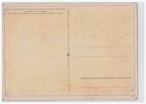 [Propagandapostkarte] Dt.- Reich (003544) Propagandakarte Ordenkarte Spange zum EK II von 1914 Eisernes Kreuz II Klasse von 1939, ungebraucht. 